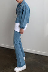 LOOKPINE LIN BLUE DENIM SET - JACKET (6690579185782)