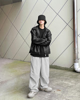 ビーガンレザージップアップジャケット / Vegan Leather Zip up Jacket