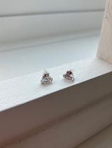 [92.5silver] cubic heart earrings