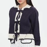 リボンカーディガン/RIBBON CARDIGAN_NAVY
