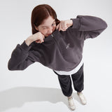ナッピングハーフジップアップスウェットシャツ/NAPPING HALF ZIPUP SWEATSHIRT_CHARCOAL