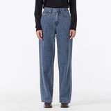 Womans Signature Stud Wide Fit Denim Pants Indigo