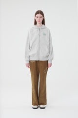 チェリーケーキ柄ジップアップフーディー／CHERRY CAKE PATTERN ZIP UP HOODIE [MELANGE GRAY]
