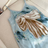 Sky silk sleeveless dress