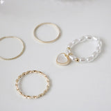 シャイニングハートレイヤードリングセット / Shining Heart Layered Ring Set