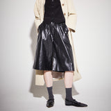 レザーバルミューダハーフパンツ / Leather bermuda shorts black