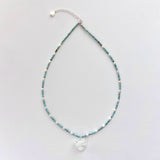 ベイビーブルー＆クリアハートネックレス/BABY BLUE&CLAER HEART NECKLACE