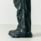 VCL CRACK LEATHER PARACHUTE PANTS BLACK
