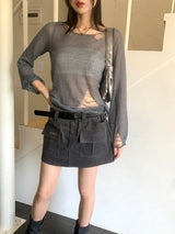 Even Stitch Pocket Cargo Cotton Mini Skirt