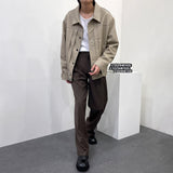 レザーピンタックジャケット/EV leather pin tuck jacket (3 colors)