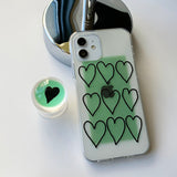 Green - Heart Christmas Phone Case Bead Tok Set 