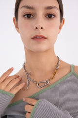 ヘビーアンドチャンキーミックスチェーンネックレス/[Unisex] Heavy and chunky mix chain necklace