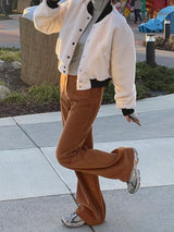 Softly corduroy boot-cut pants
