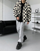 UIウールチェックタートルネックジップアップ/UI Wool Check Turtleneck Zip-Up (2 colors)