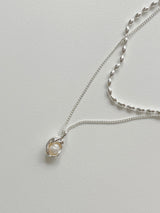 パールシェルレイヤードネックレス / Pearl Shell Layered Necklace / 2 color