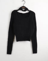 Rucle Choker Set Wool Square Neck Ribbed Knit