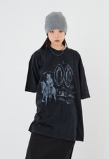 クレッセントゴーストピグメントダメージオーバーTシャツ