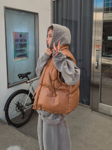 (UNISEX) オプトショルダーレザーベストダウン