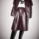 レザーバルミューダハーフパンツ / Leather bermuda shorts brown