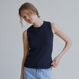 リネンリブノースリーブ / Linen ribbed sleeveless