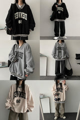 Deover Boxy Color Fleece Neck Sweatshirt