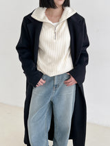 リブハーフジップアップニット/Ribbed Half Zip Up Knit (4color)