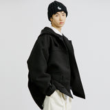 ウールブレンドフィールドフードコート / WOOL BLENDED FIELD HOOD COAT BLACK