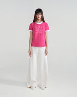 プリヴェラインワイド-レッグデニムジーンズ / PRIVÉ LINED WIDE-LEG DENIM JEANS - CREAM/DENIM BLUE