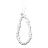 ペブルフォンストラップキーリング / WHITE PEBBLE PHONE STRAP KEY RING