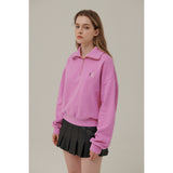 スモールロゴハーフジップアップスウェットシャツ / SMALL LOGO HALF ZIPUP SWEATSHIRT_PINK