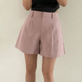 [Bellide made] Basic pintuck cotton shorts