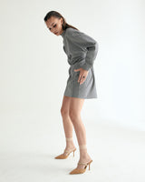 MOCK NECK STRING MINI ONEPIECE - HOUND TOOTH BLACK (6635994906742)