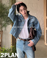 Lavender crop denim jacket (2 color) (6694661292150)