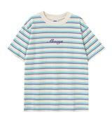 オールウェイズ刺繍ストライプTシャツ / ALWAYS EMBROIDERED STRIPE T-SHIRT(IVORY)