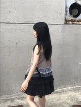モリガールコルセットパンチングフリルレーススリーブレス