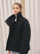 ハイネックハーフコート / HIGHNECK HALF COAT_BLACK
