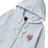 ハートプリンティングフードジップアップ/HEART PRINTING HOOD ZIP-UP-WHITE MELANGE