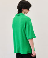 REON LOGO TERRY COTTON POLO (BLACK/BEIGE/GREEN)