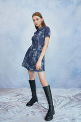 HIDE Tie Dye Denim Dress (Blue) (6570969596022)