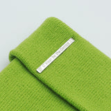 METAL LABEL KNIT BEANIE LIGHT GREEN
