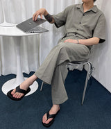 リネンワイドジャンプスーツ / RO linen wide jumpsuit (3 colors)