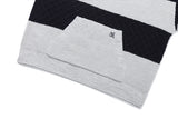 ストライプリブニットフーディ / STRIPE RIB KNIT HOODIE_LIGHT GREY