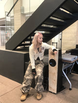 ストリートバンディングジョガーダートポケットカモフラージュパンツ