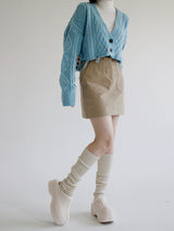 ダメージクロップニットカーディガン/Damage Crop Knit Cardigan (3color)