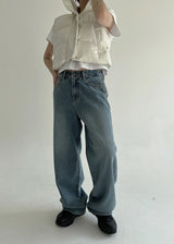 クロップレザーパッデッドベスト/Crop Leather Padded Vest (2color)