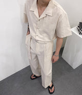 リネンワイドジャンプスーツ / RO linen wide jumpsuit (3 colors)