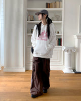 Asop Y2K Cat Star-printing Long-Sleeved Hoodie T-Shirt