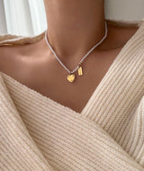 hiv パールハートキッチュネックレス/hiv Pearl heart kitsch necklace (2color)