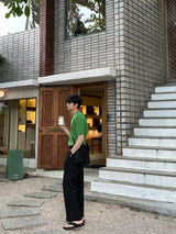 ロエミニマルリネンラウンド半袖ニット/Roe Minimal Short-Sleeved Linen Round Knitwear (9 colors)