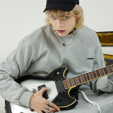 オーバーフィットスウェットシャツ/OVERFIT SWEAT SHIRT-MELANGE GREY
